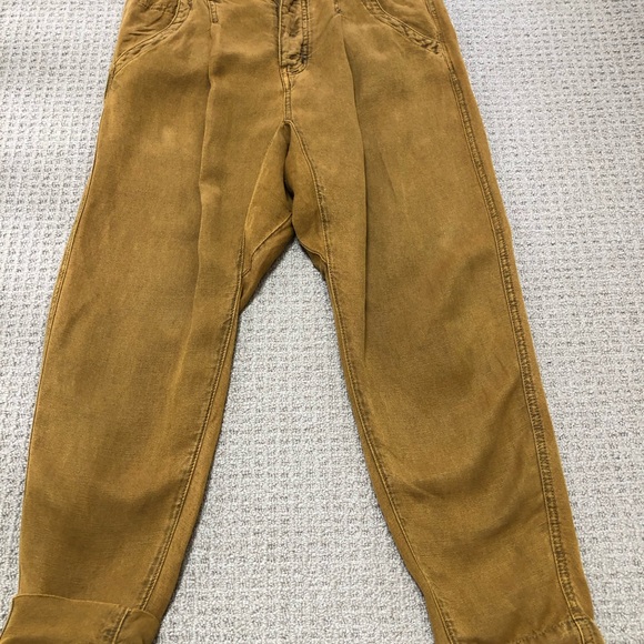 Free People Pants - Free People Mustard Brown High-Waist Pants